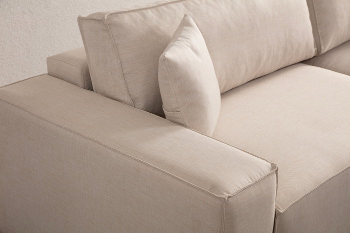 Atelier Del Sofa Sofá-Cama Esquinero Ecru 260cm Ancho x 170cm Profundidad, convertible en cama 206cm x 145cm